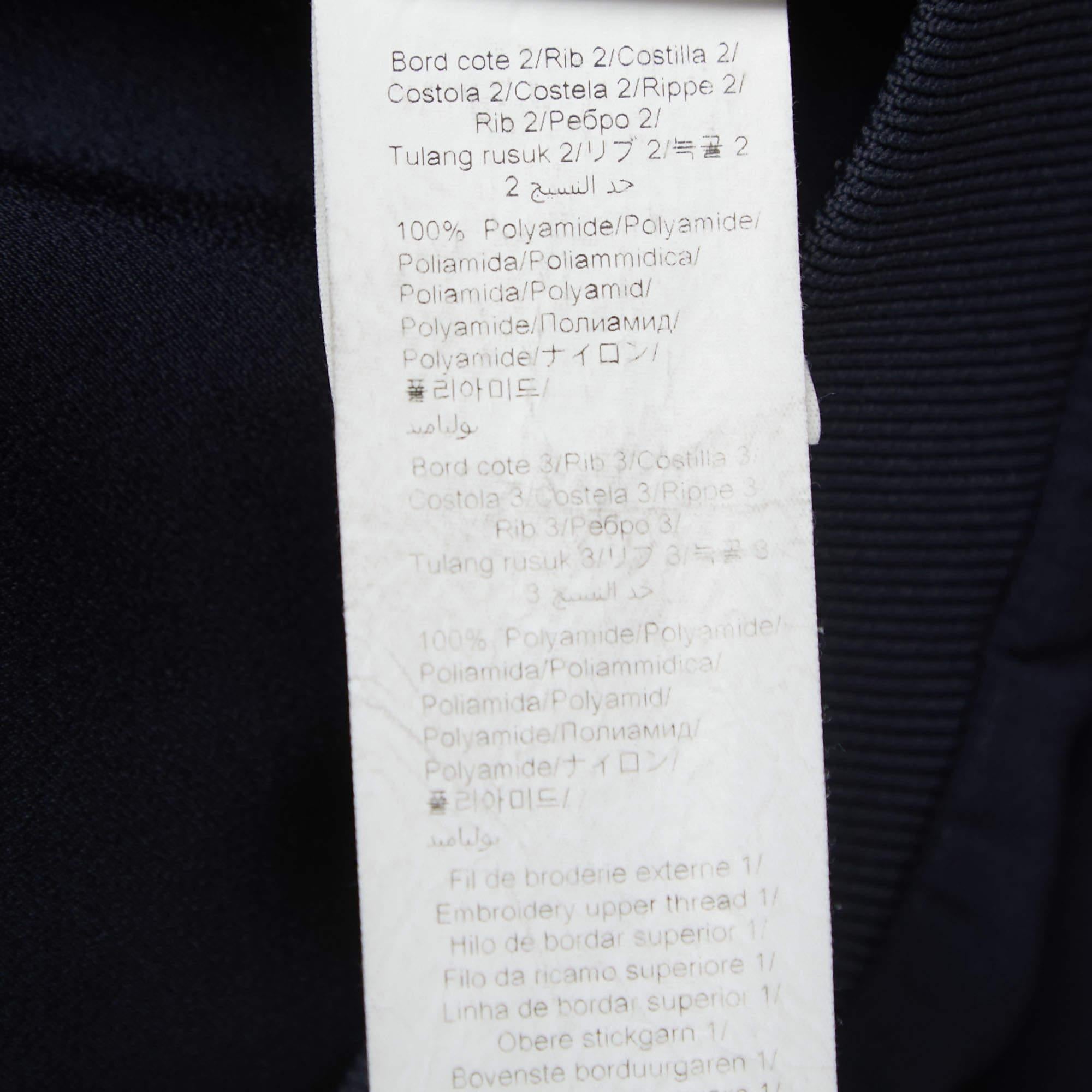 Kenzo Navy Blue Logo Embroidered Crepe Crew Neck Sweatshirt XS For Sale 2