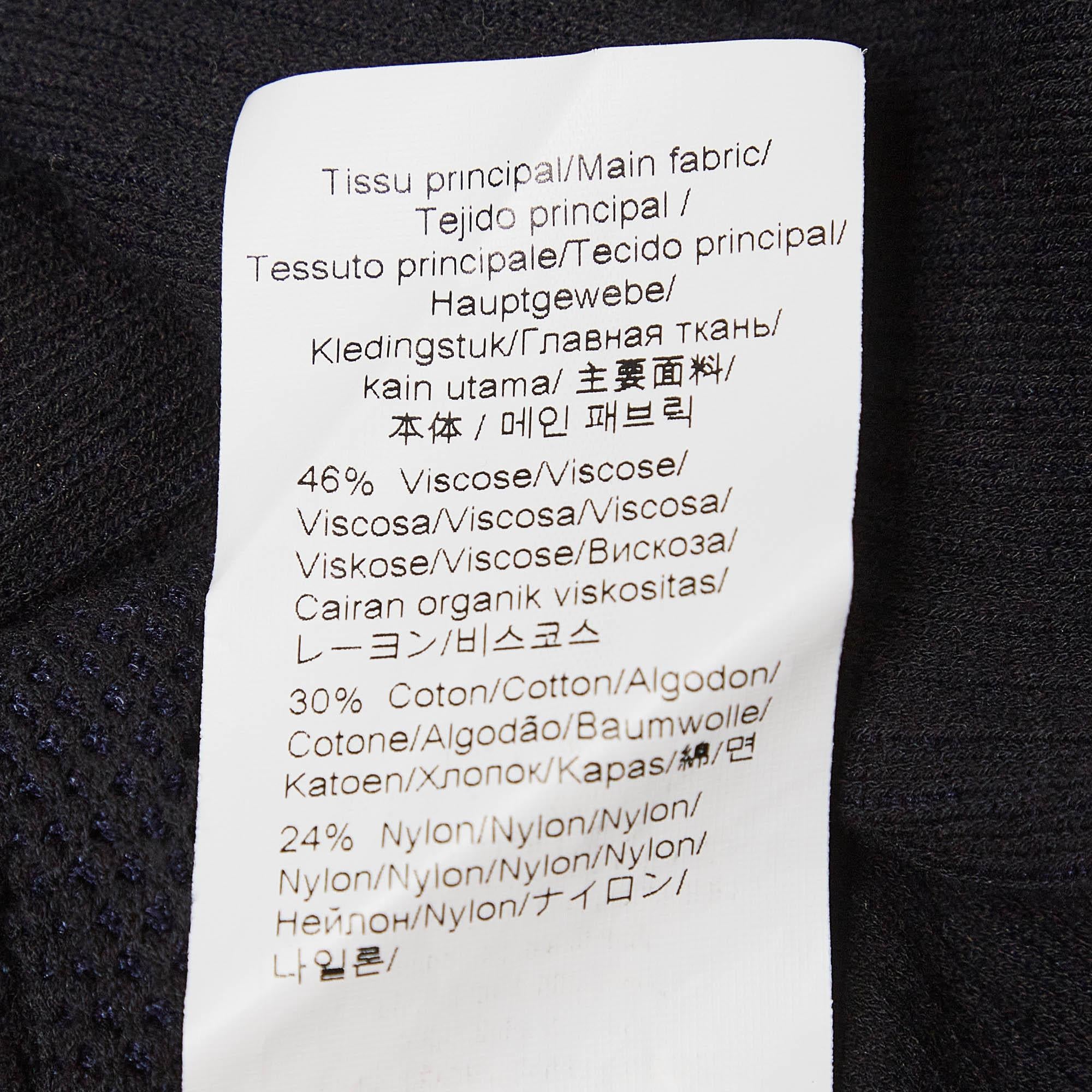 Kenzo Suéter de punto de canalé con logo intarsia azul marino M en venta 1