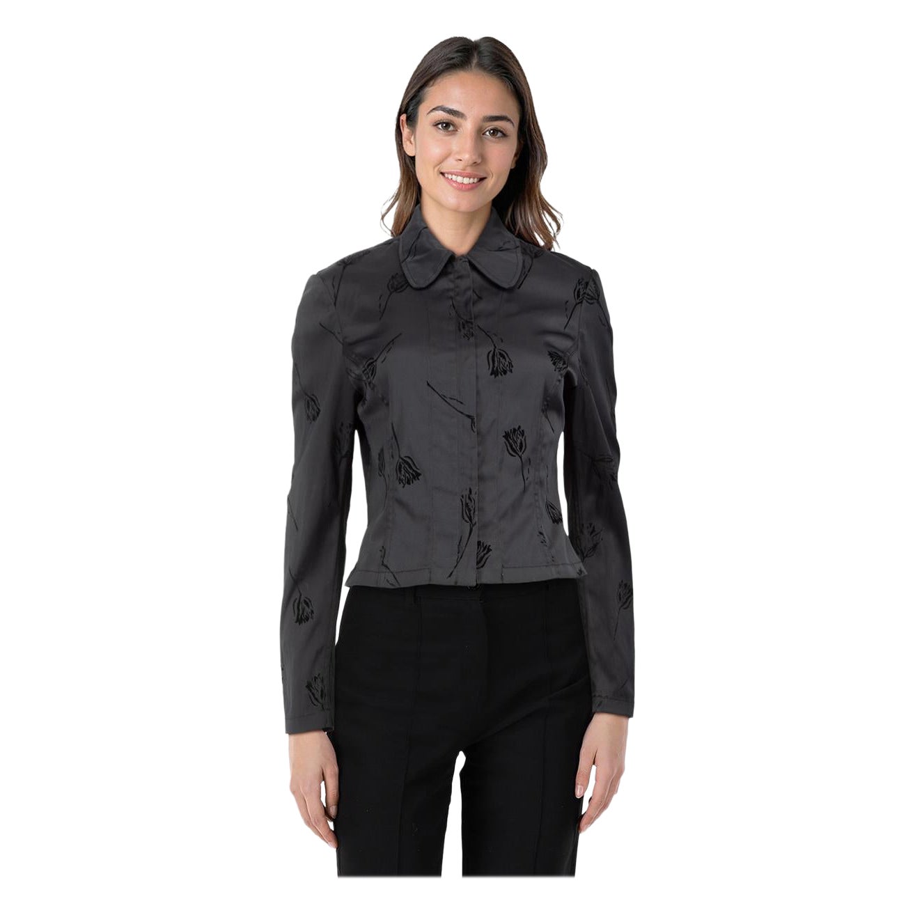 Kenzo Navy Floral Zip Up Jacket Size M For Sale