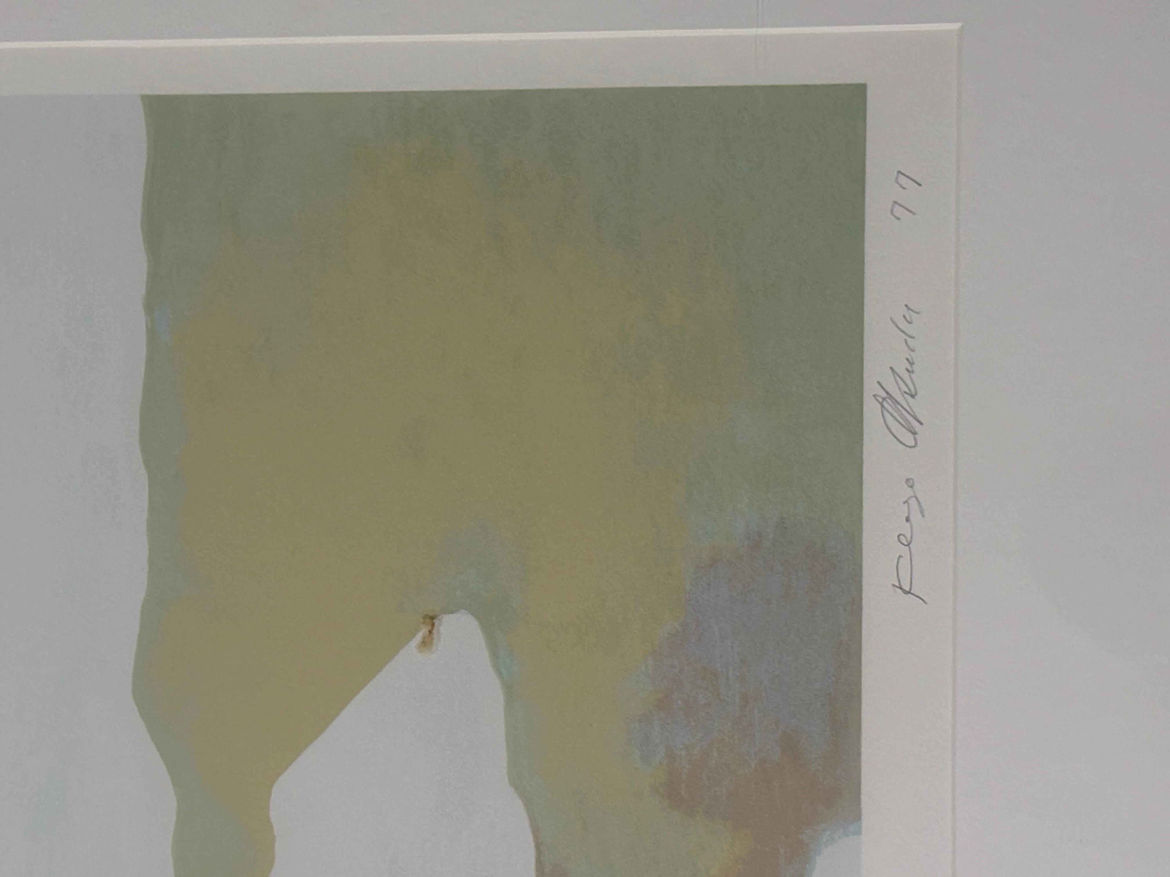 Kenzo Okada (1902 - 1982) ha vissuto a New York e in Giappone. Kenzo Okada è noto per la pittura geometrica non paesaggistica.

In vendita una serigrafia giapponese in edizione limitata del 1977 firmata Kenzo Okada, intitolata Boat e numerata su 150