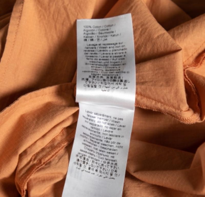 Kenzo Orange Cotton Drawstring Waist Tie Detail Shirt Dress S For Sale 4