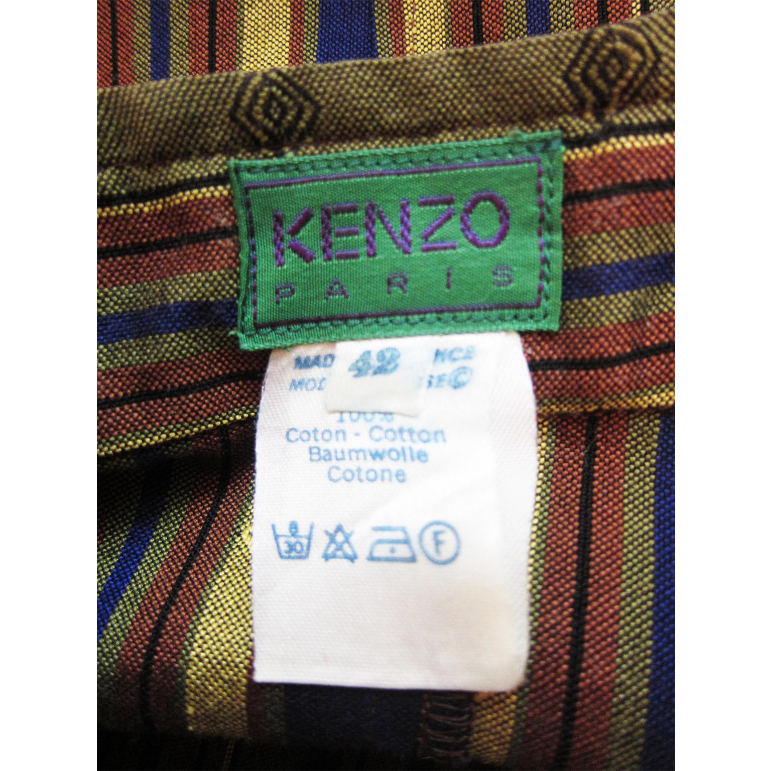 Kenzo Paris 3 Piece Stripe Set Trouser Jacket And Shawl 1980s For Sale 2
