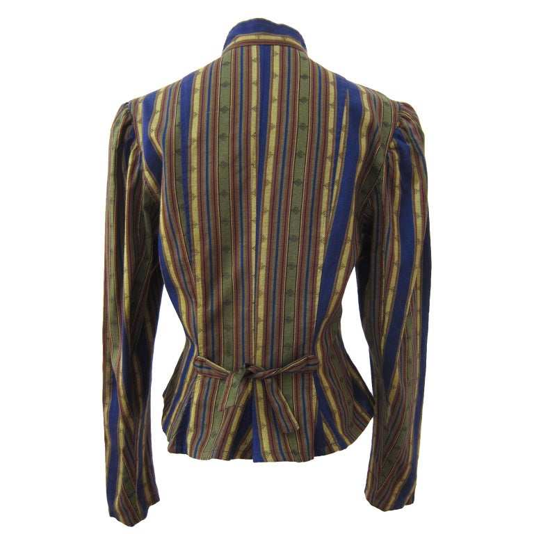 Black Kenzo Paris 3 Piece Stripe Set Trouser Jacket And Shawl 1980s For Sale