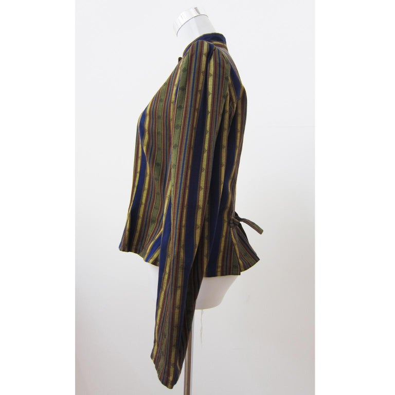 Kenzo Paris 3 Piece Stripe Set Trouser Jacket And Shawl 1980s In Good Condition For Sale In Berlin, DE