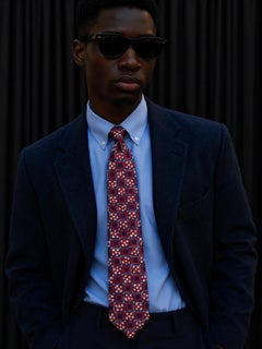 KENZO Paris Abstract Floral Geometric Silk Neck Tie Italy 2000s