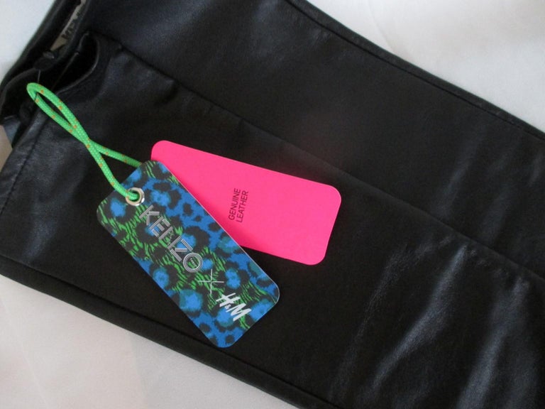 KENZO PARIS x H M Black Pink Leather Long Gloves size M For Sale at 1stDibs kenzo gloves pink leather gloves kenzo tag real vs fake