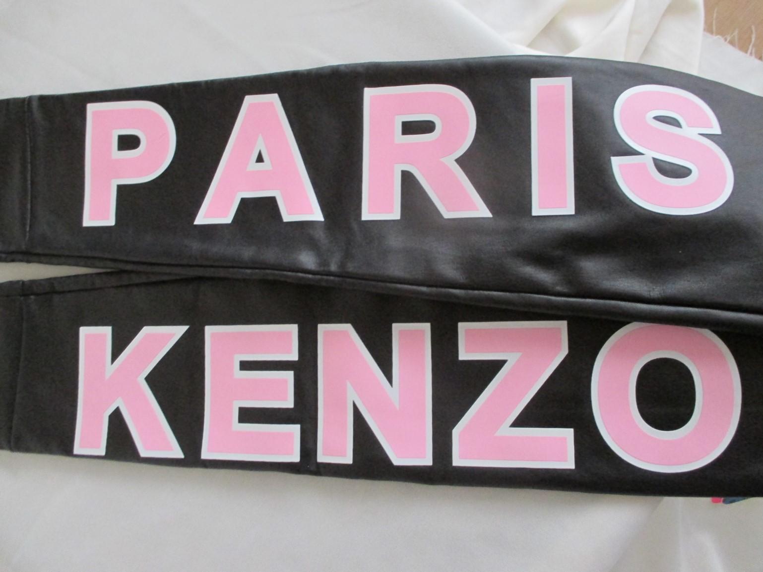 KENZO PARIS Schwarze/Rosafarbene lange Lederhandschuhe Größe M im Angebot 1
