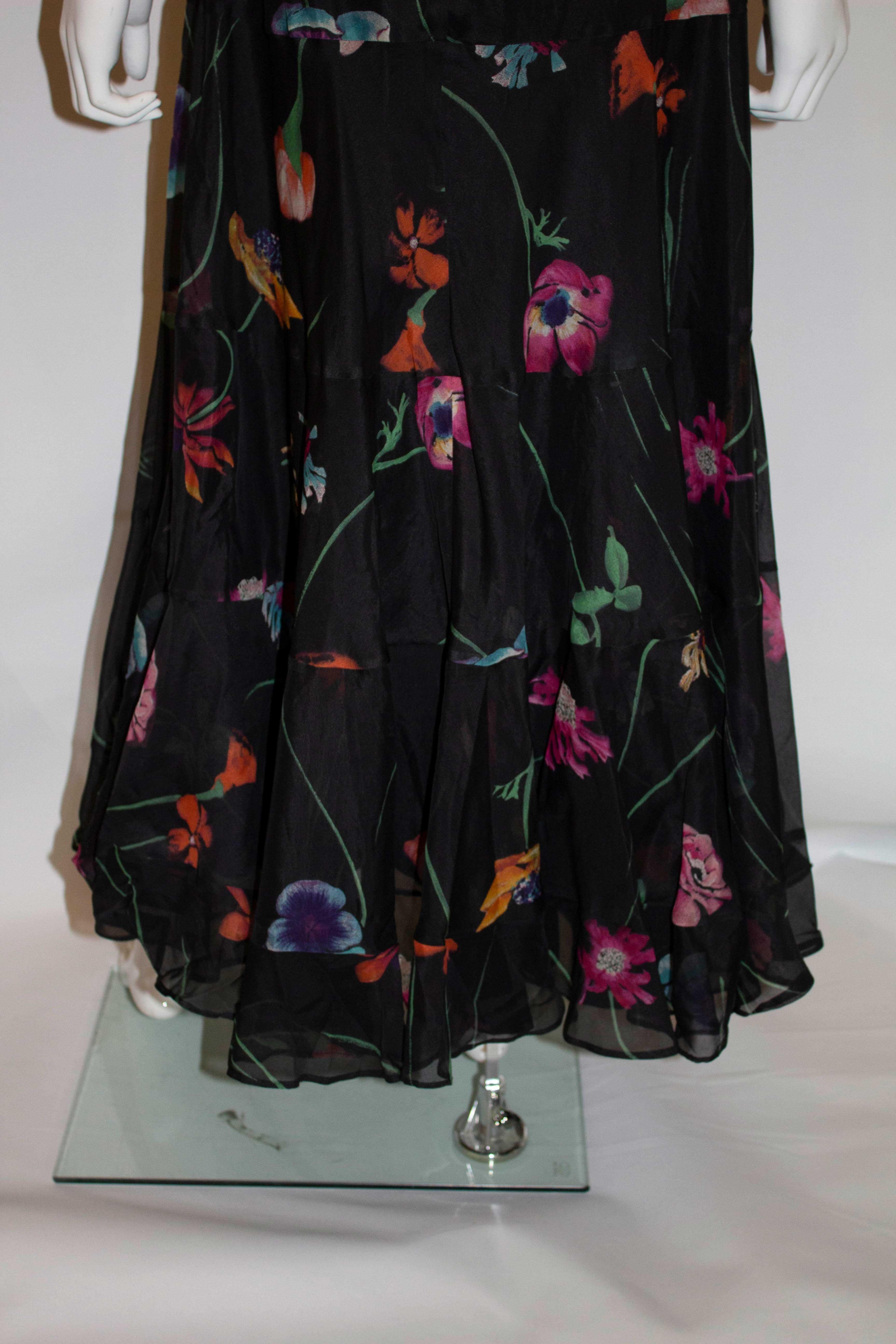 Kenzo Paris Silk Floral Skirt For Sale 1