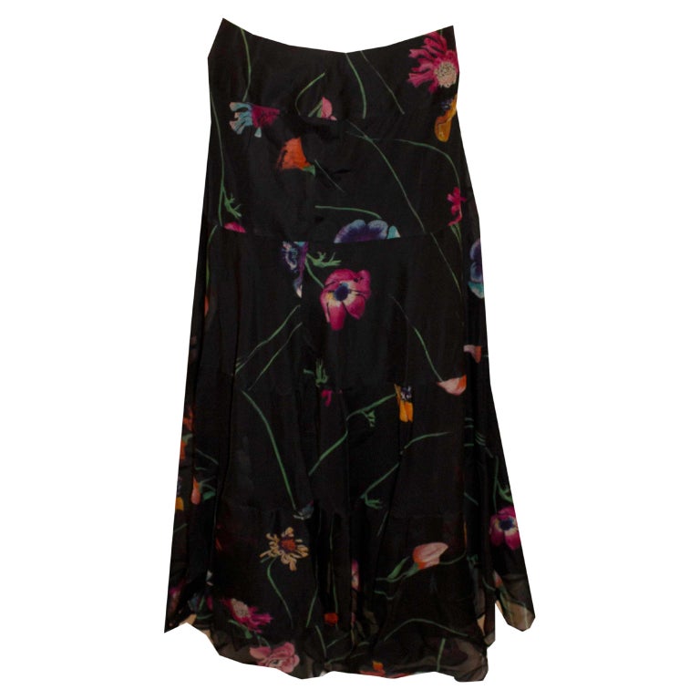 Kenzo Paris Silk Floral Skirt For Sale at 1stDibs