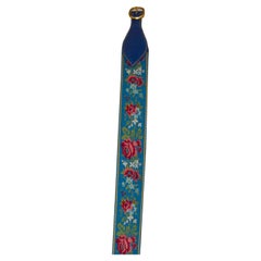 Vintage Kenzo Paris Turquoise Belt with Floral Detail