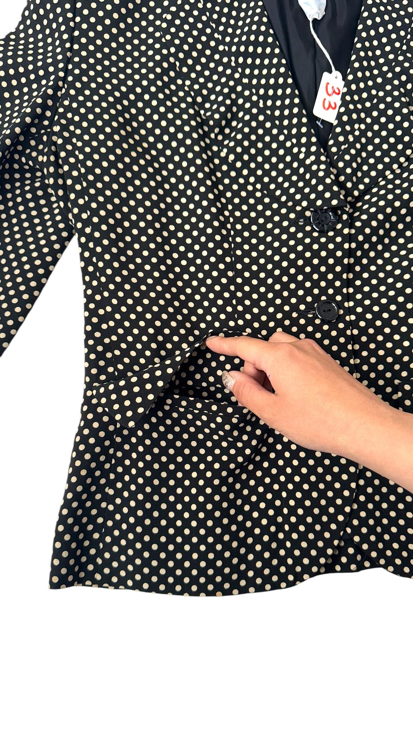 Kenzo Paris Vintage 1990s Polka Dot Fitted Blazer - We pay for import duty! in vendita 1