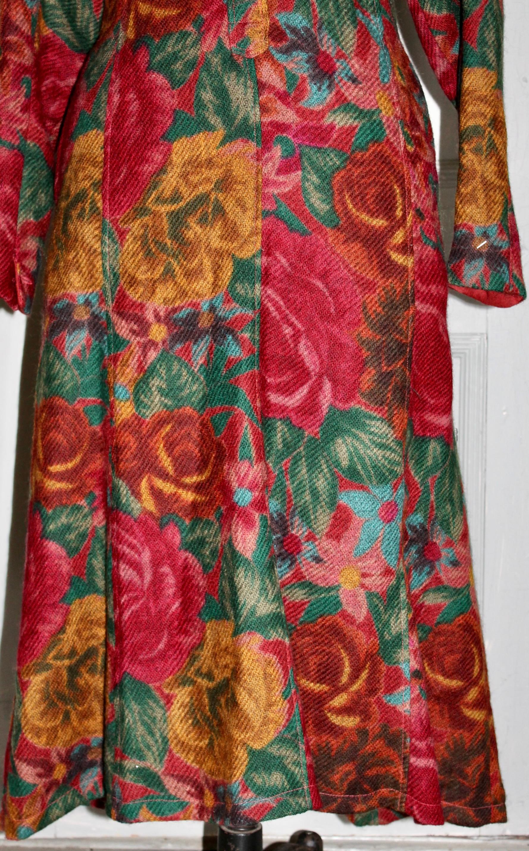 Kenzo, Paris - Robe à fleurs en laine en vente 2