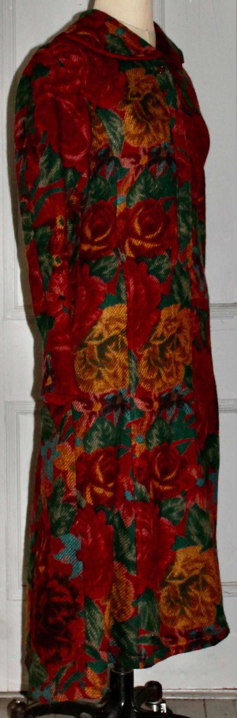 Kenzo, Paris Wool Floral Dress For Sale 4