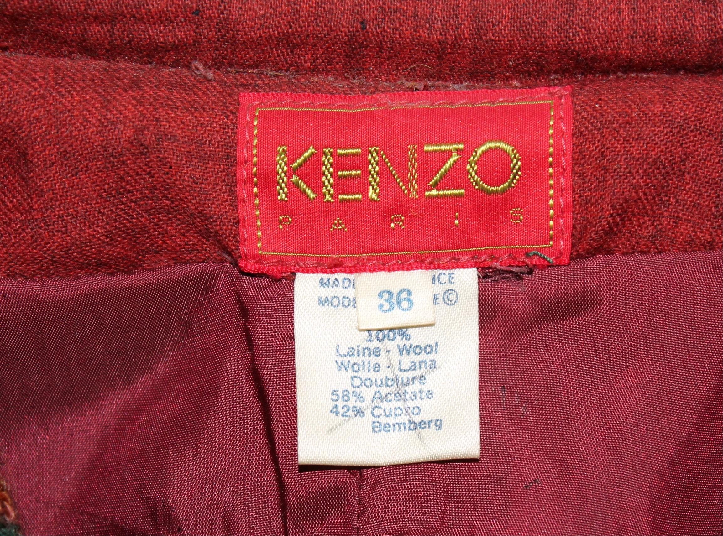 Kenzo, Paris Wool Floral Dress For Sale 5