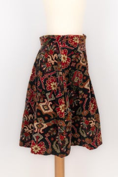 Kenzo Patterned Velvet Cotton Skirt