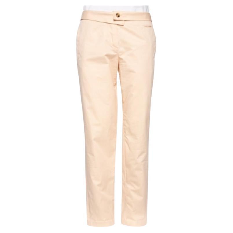 Kenzo Peach Cotton Back Buckle Detailed Formal Trousers M