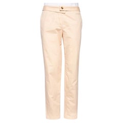 Kenzo Peach Cotton Back Buckle Detailed Formal Trousers M
