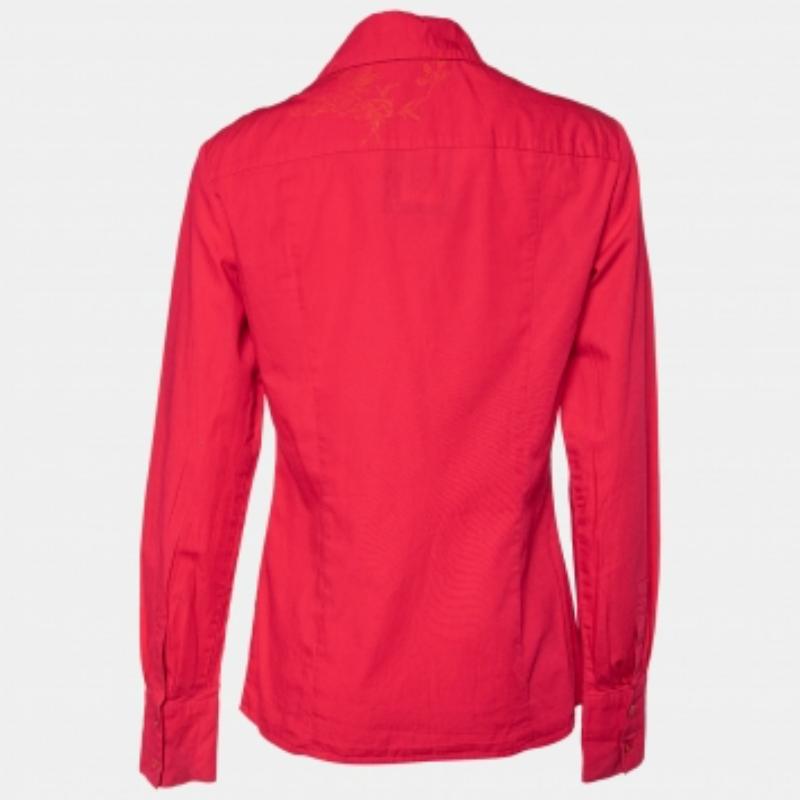 Kenzo Rosa Baumwollhemd mit Blumenmuster M im Angebot 2