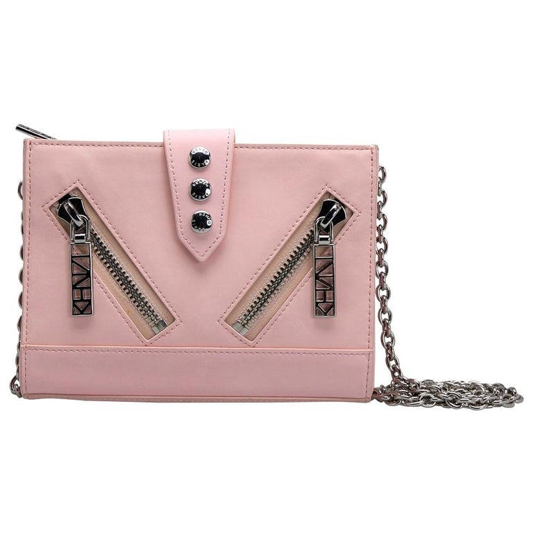 Kenzo Pink Leather Kalifornia Wallet on Chain For Sale at 1stDibs