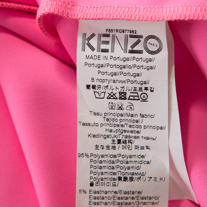 Women's Kenzo Pink Neoprene Drop Waist Sleeveless Dress XS