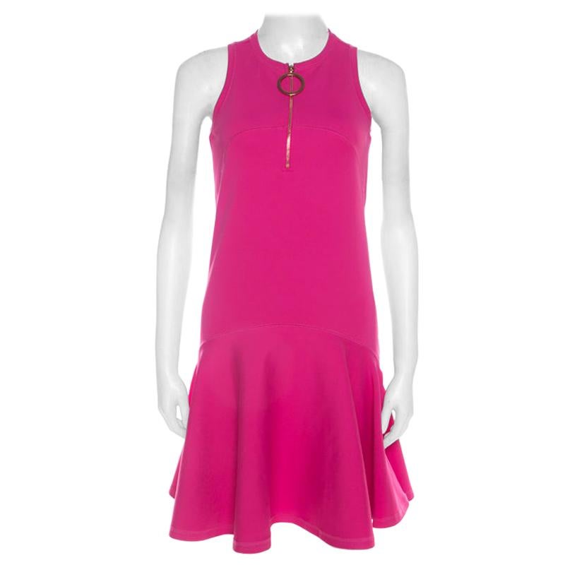 Kenzo Pink Neoprene Drop Waist Sleeveless Dress XS