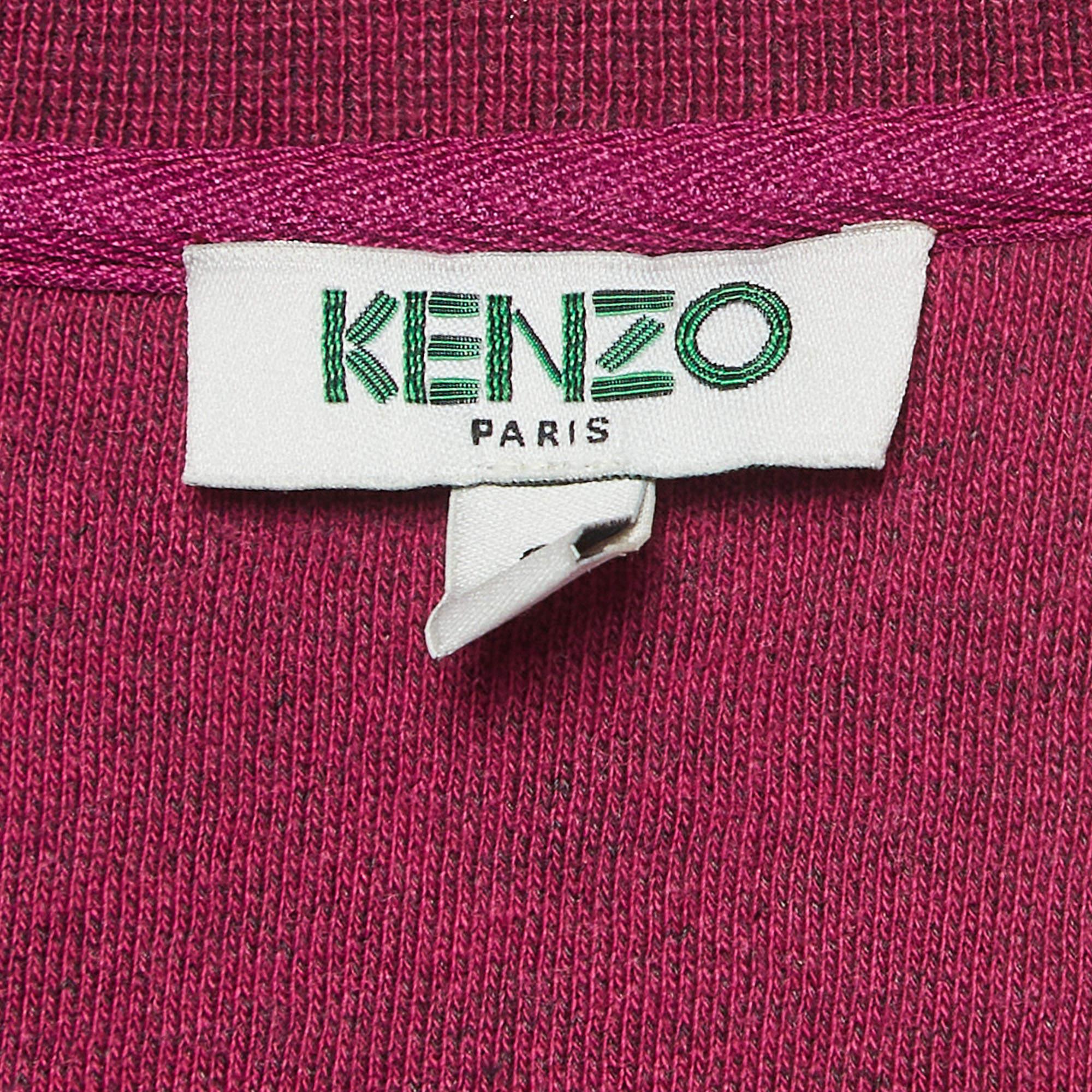 Kenzo Pink Statue Of Liberty Embroidered Cotton Knit Sweatshirt S In Excellent Condition In Dubai, Al Qouz 2