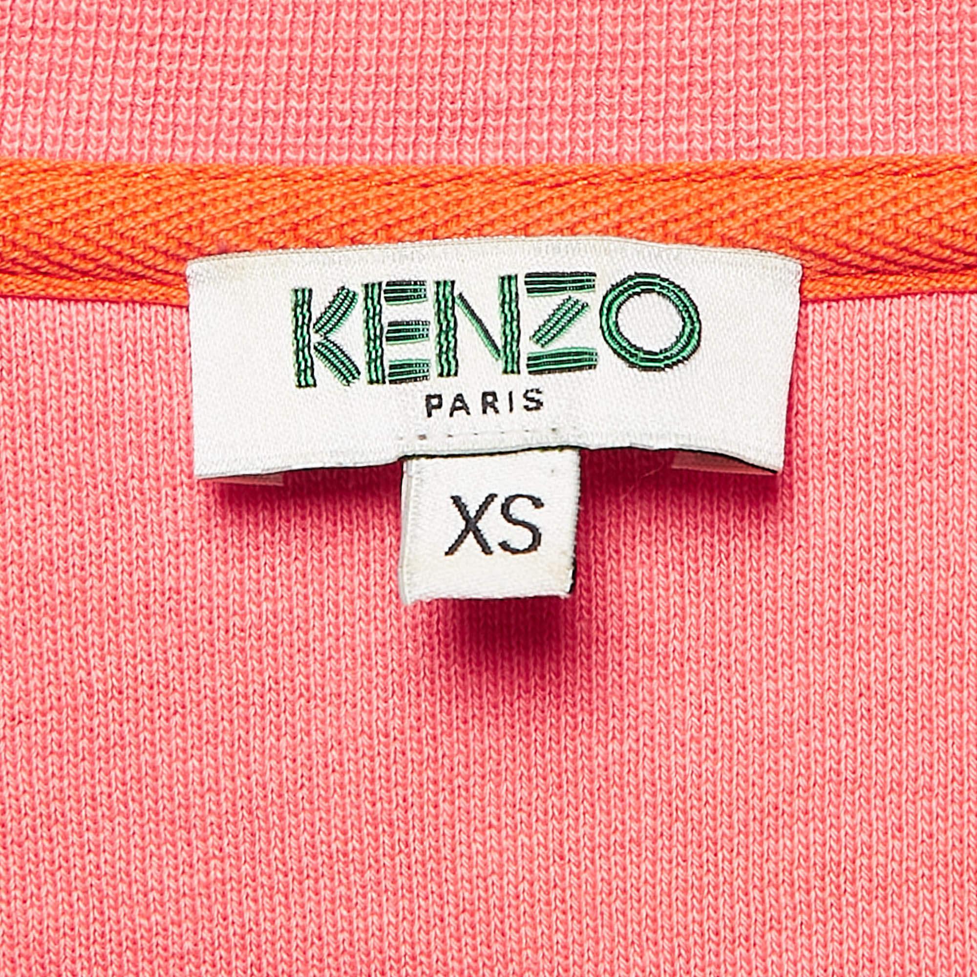 Women's Kenzo Pink Tiger Logo Embroidered Cotton Knit Sweatshirt XS