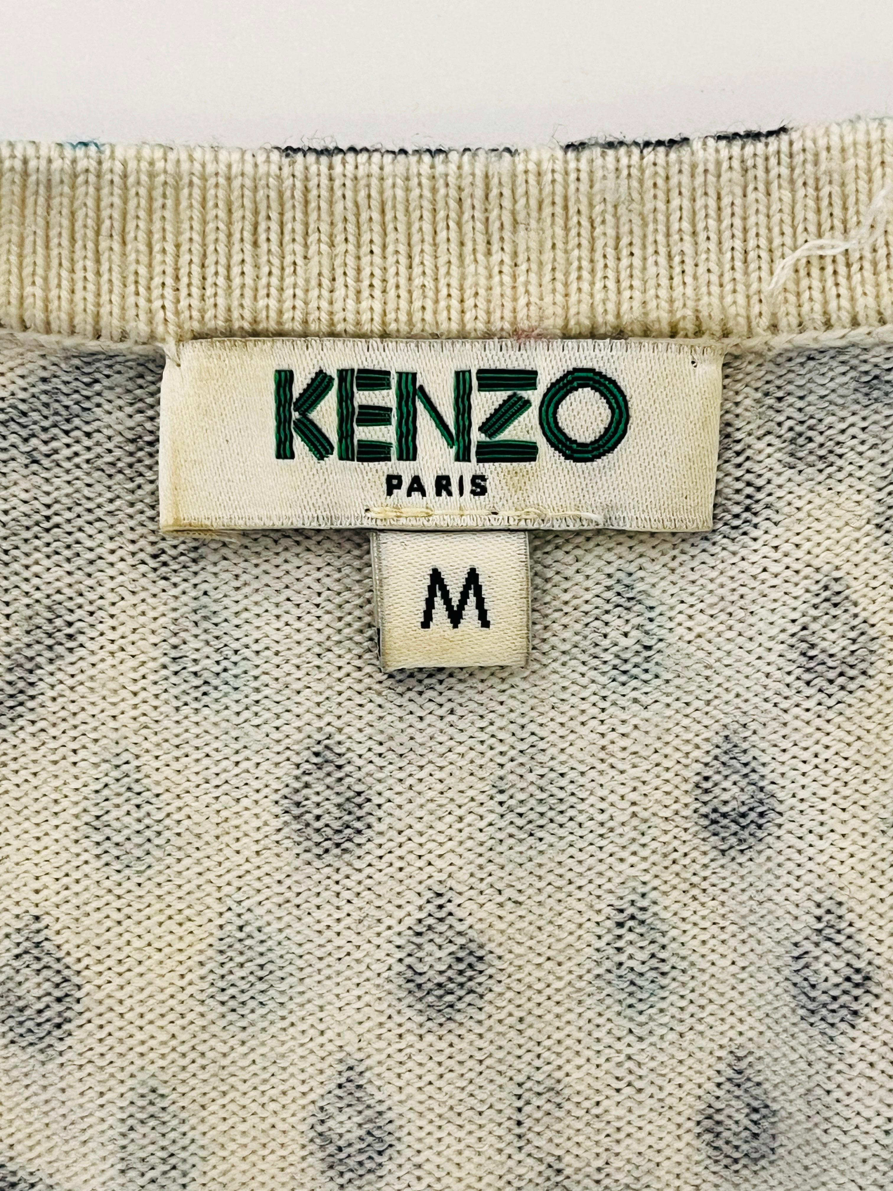 Kenzo Kleid aus bedruckter Wolle im Angebot 1