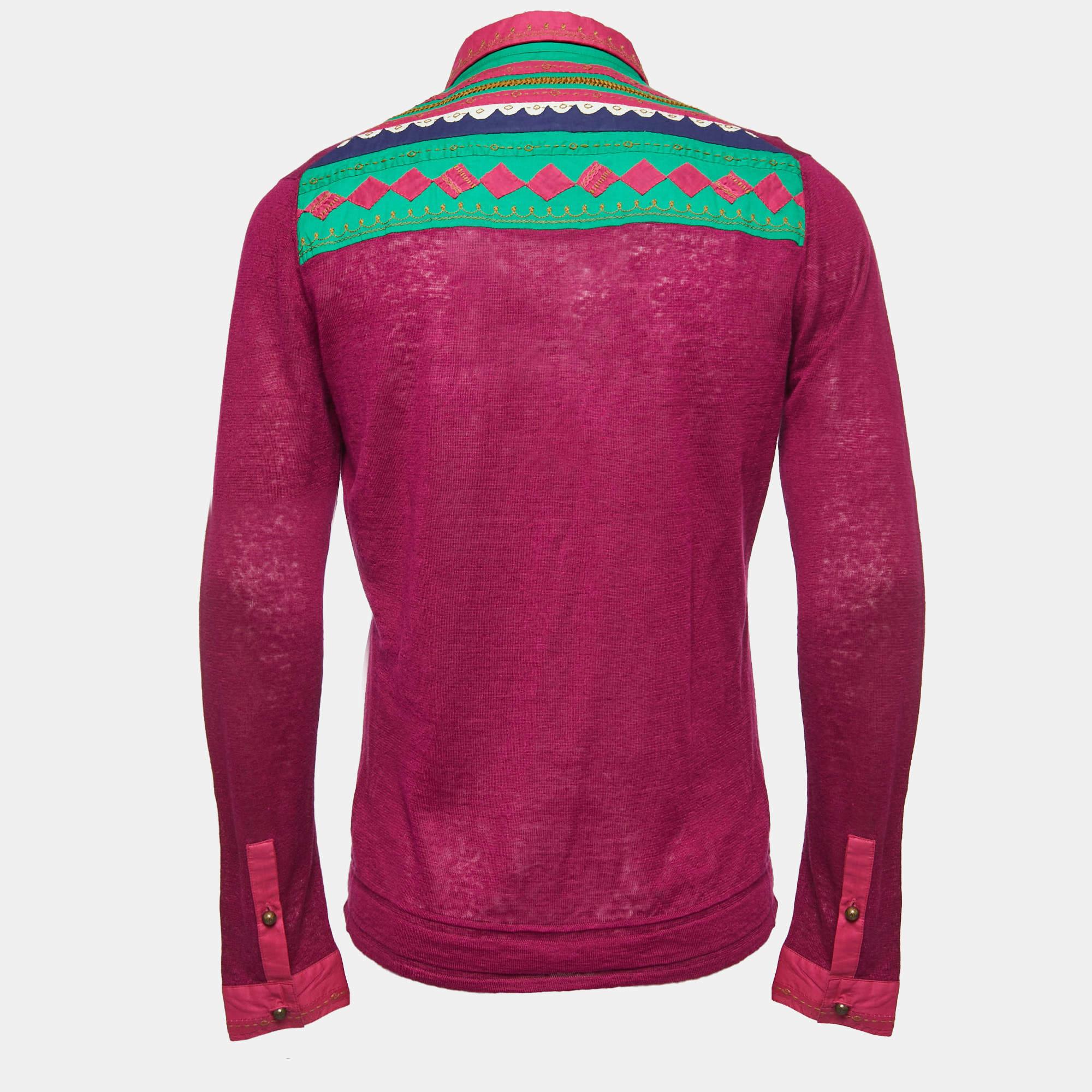 How fabulous does this designer shirt look It is made of fine materials and features a fitted silhouette. Pair it with pants and loafers for a cool ensemble.