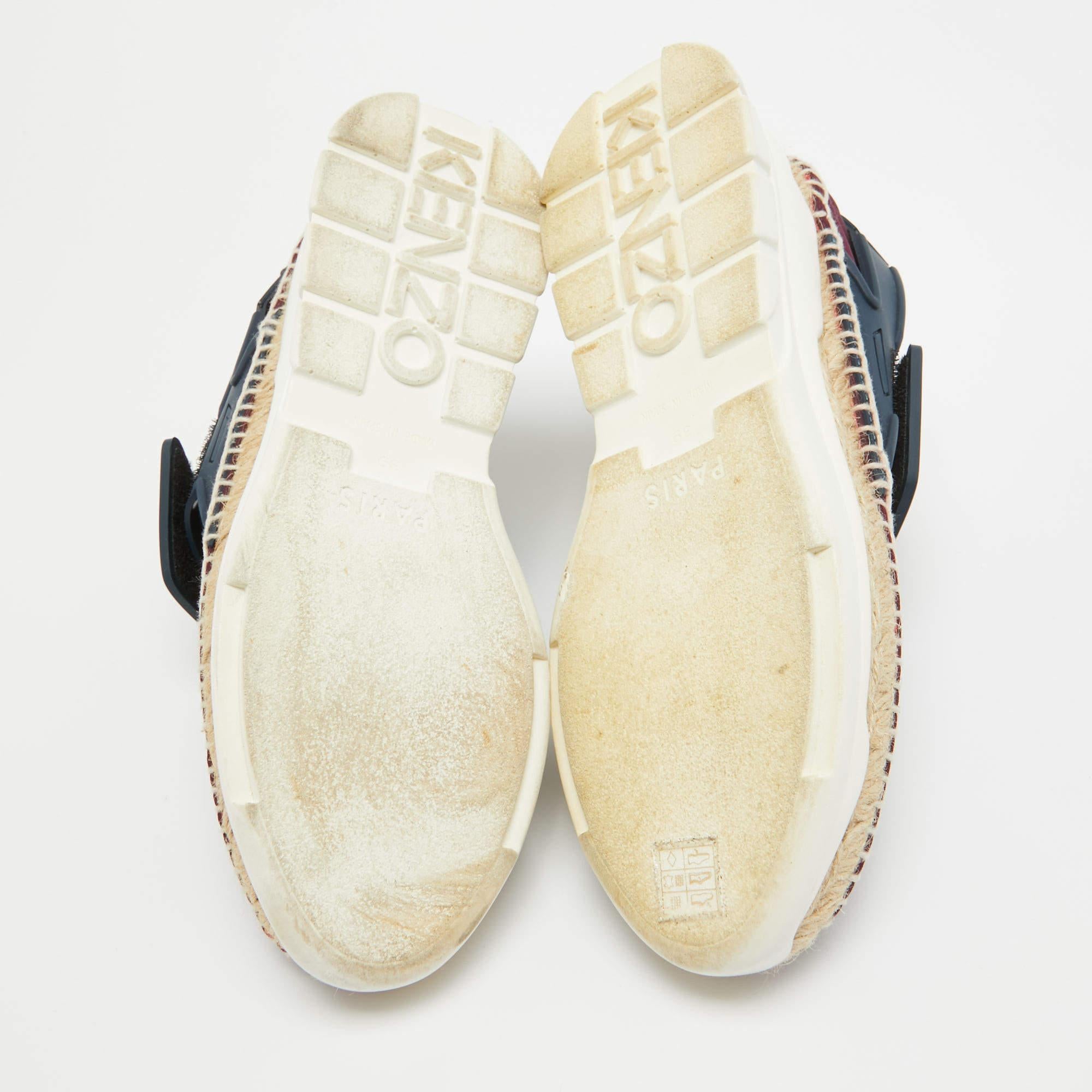Kenzo Purple/Navy Blue Nylon K Elastic Espadrille Sneakers Size 39 For Sale 1