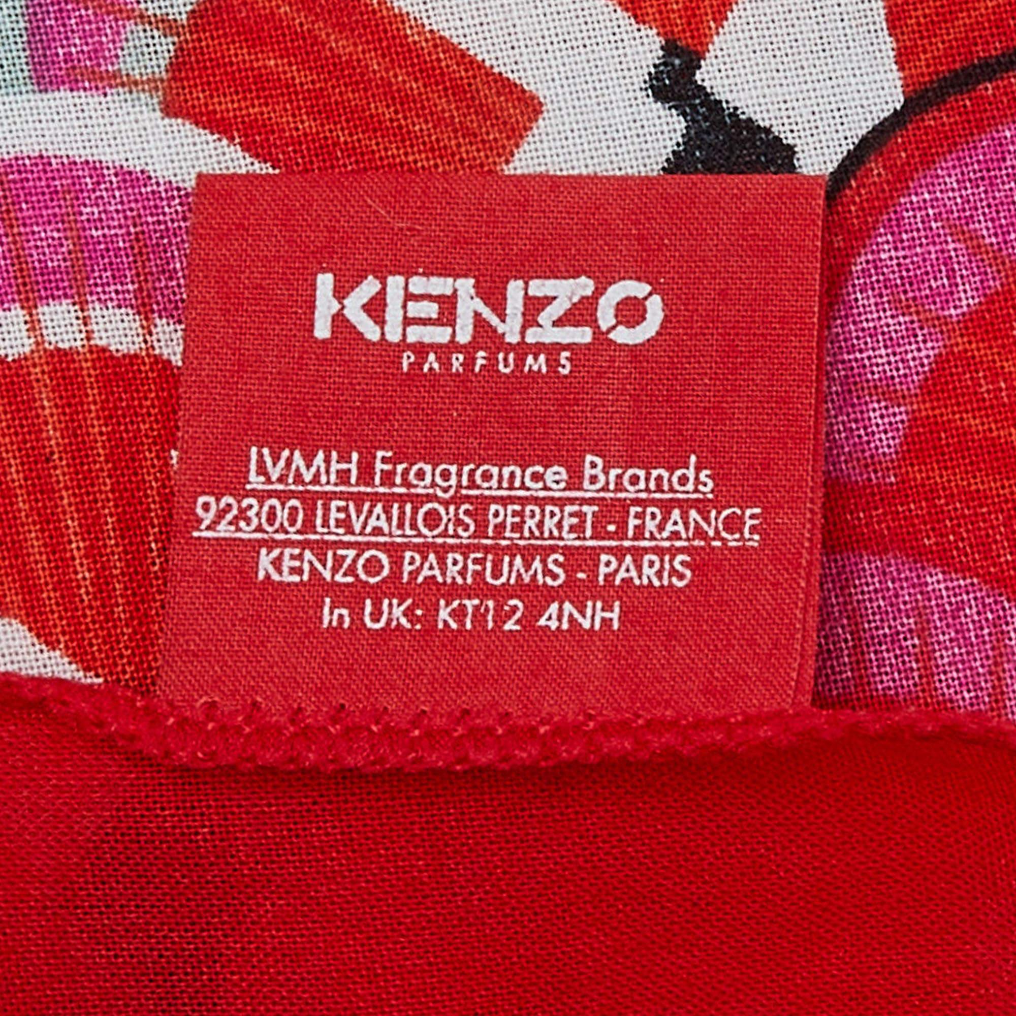 Rosso Fazzoletto quadrato in cotone con stampa all-over di Kenzo Red in vendita