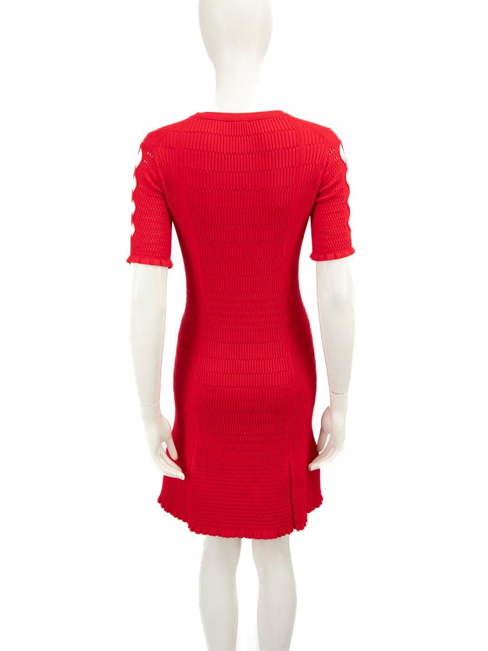 Kenzo Red Knit Mini Dress Size XS In Good Condition For Sale In London, GB