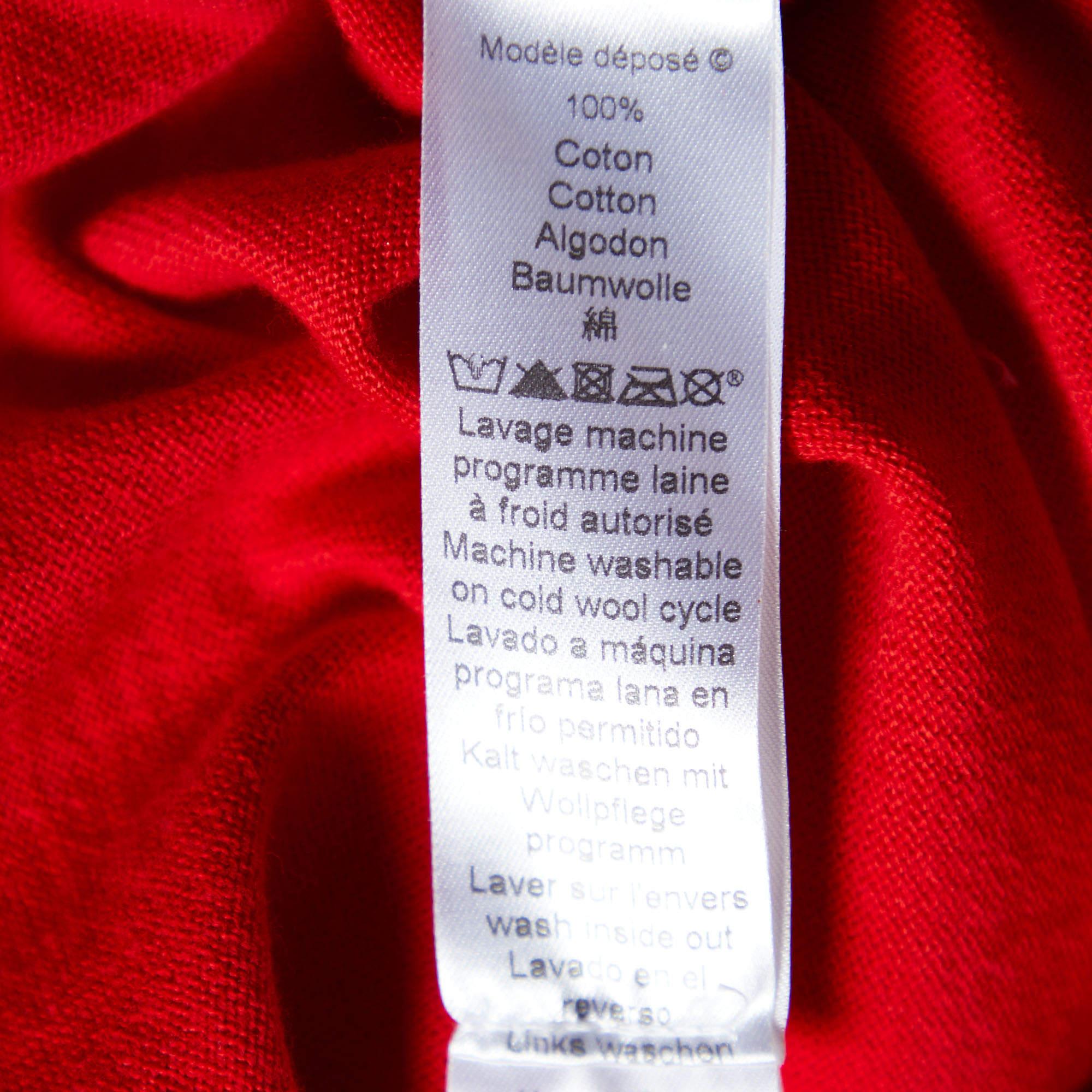 Kenzo Red Lurex Polka Cotton Knit Mini Dress L For Sale 1