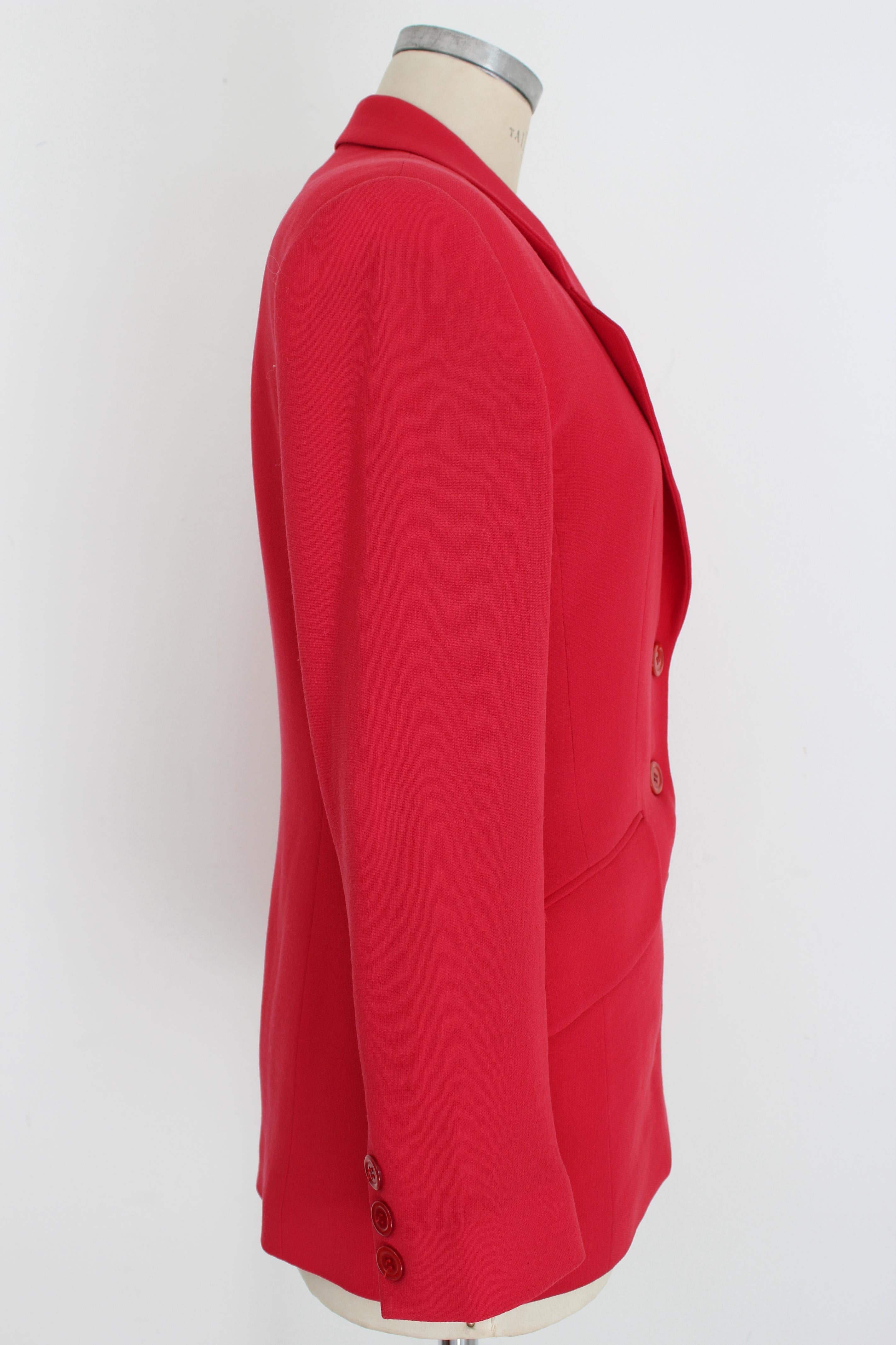 Kenzo Red Wool Fitted Jacket In Excellent Condition In Brindisi, Bt