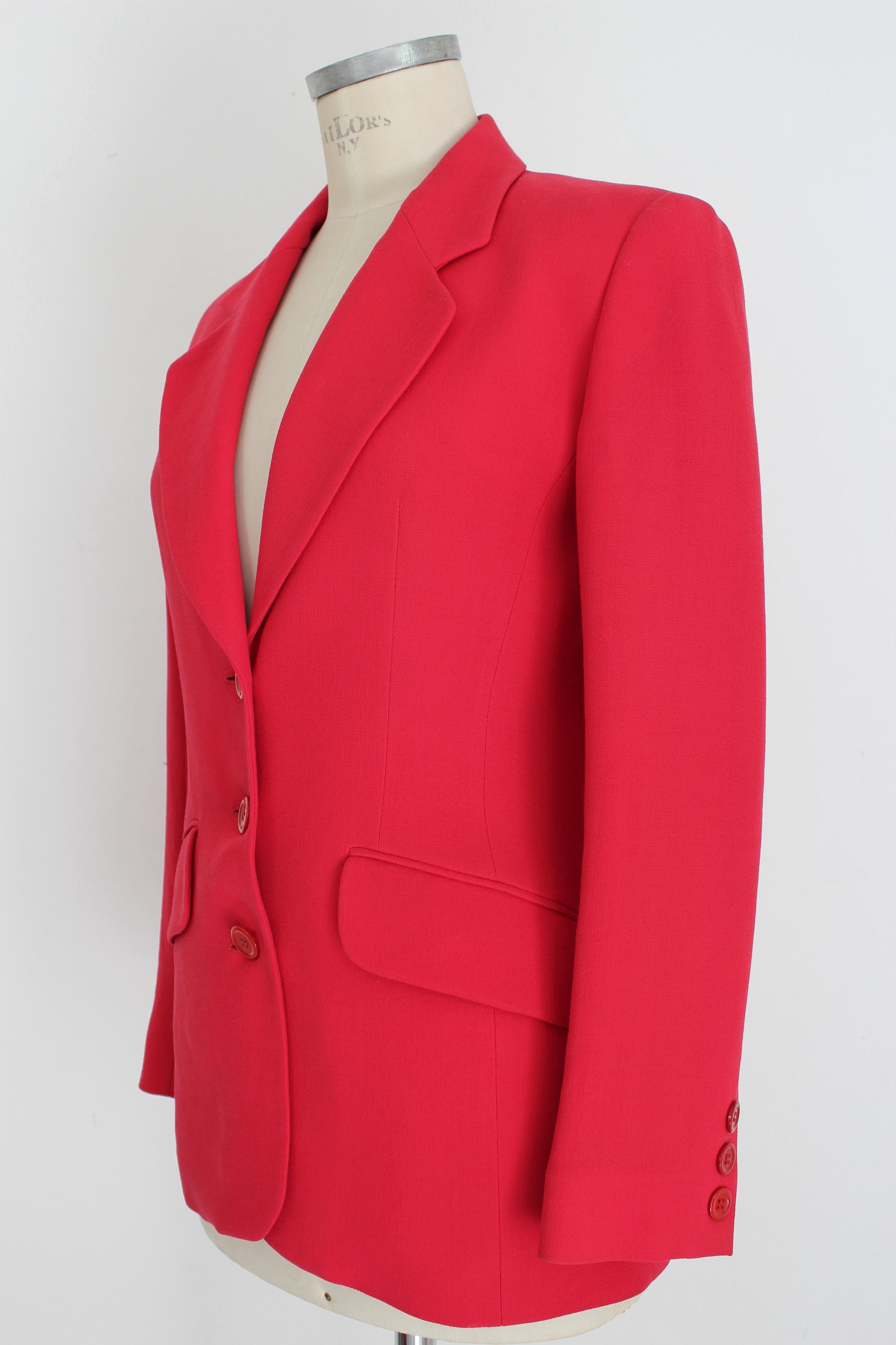 Women's Kenzo Red Wool Fitted Jacket