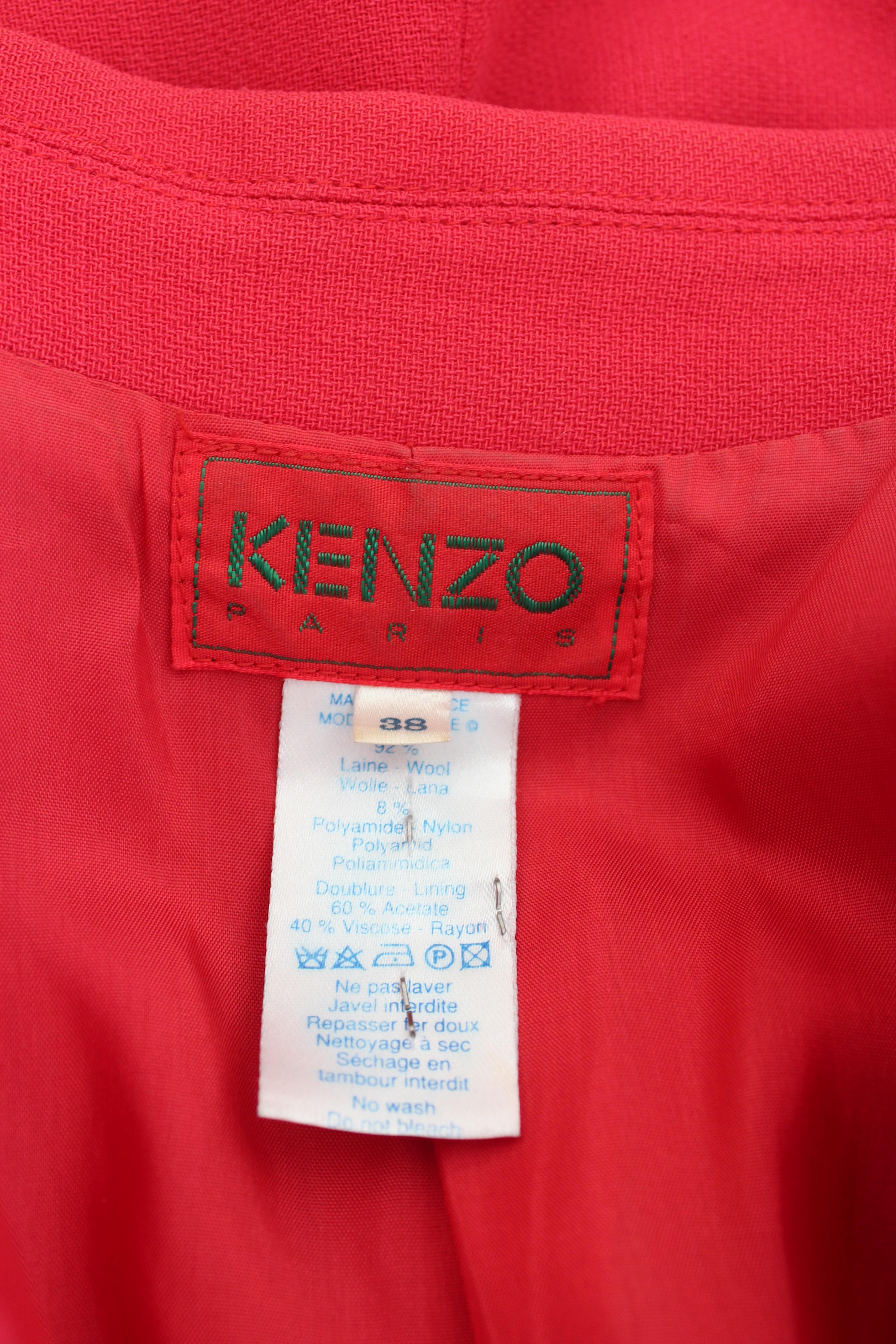 Kenzo Red Wool Fitted Jacket 2