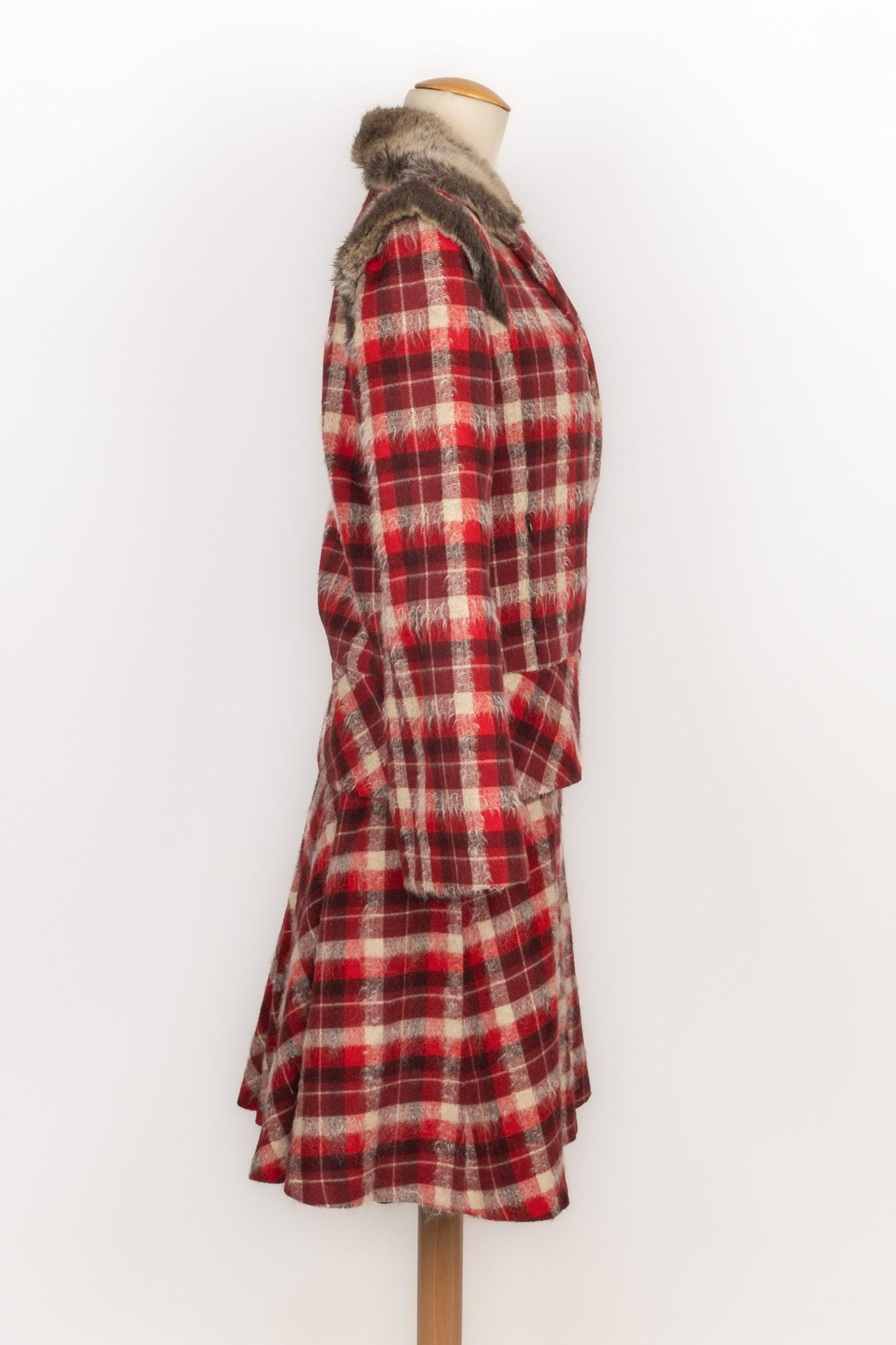 Kenzo Scottish Wool Skirt Suit In Excellent Condition For Sale In SAINT-OUEN-SUR-SEINE, FR