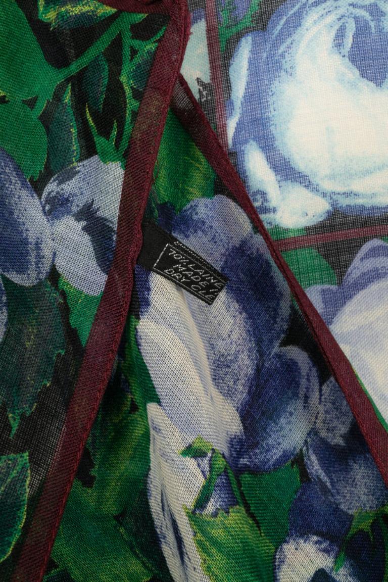 Sciarpa Kenzo in seta e lana con foulard a fiori in vendita 2