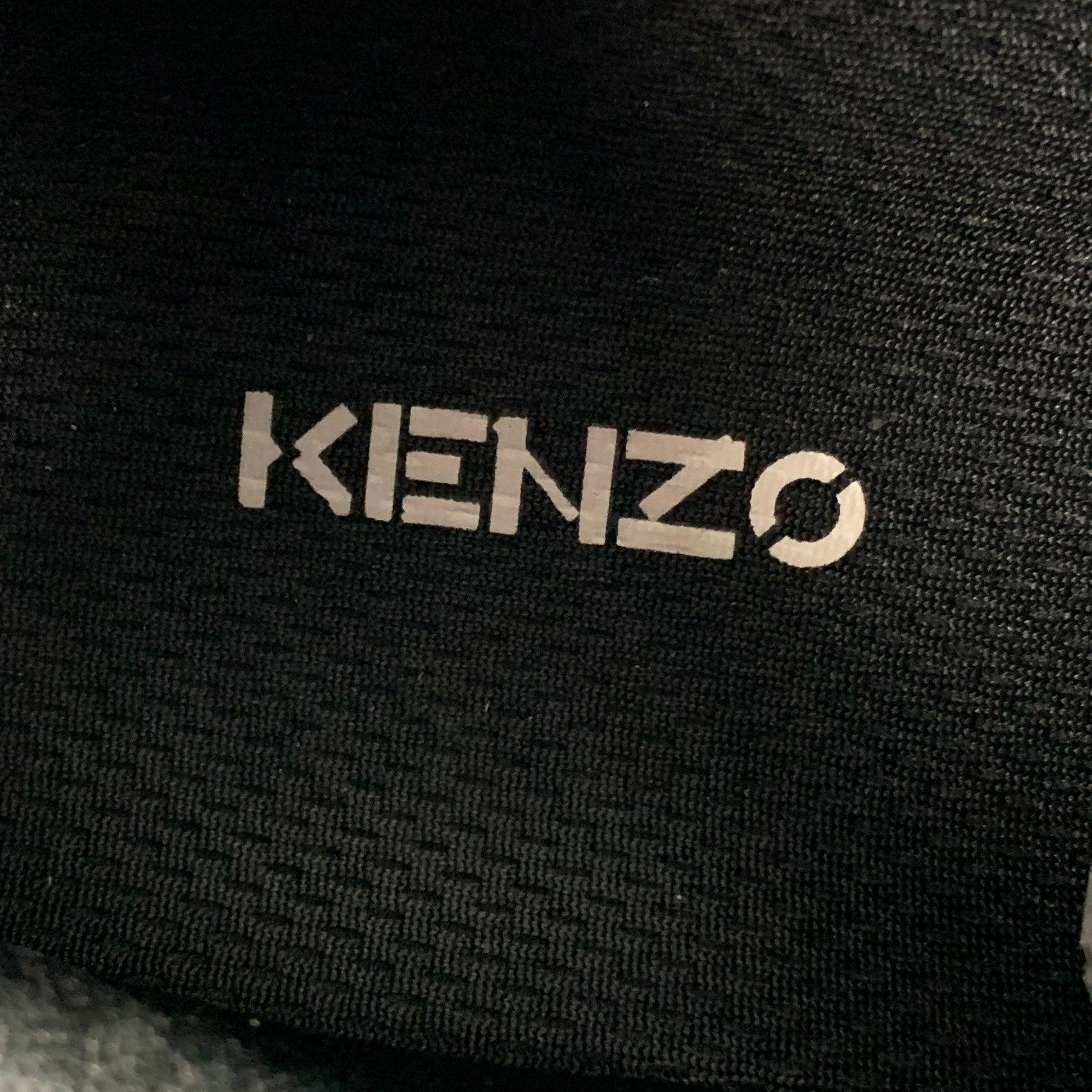 KENZO Size 11 Black Mesh Suede Low Top Sneakers For Sale 4