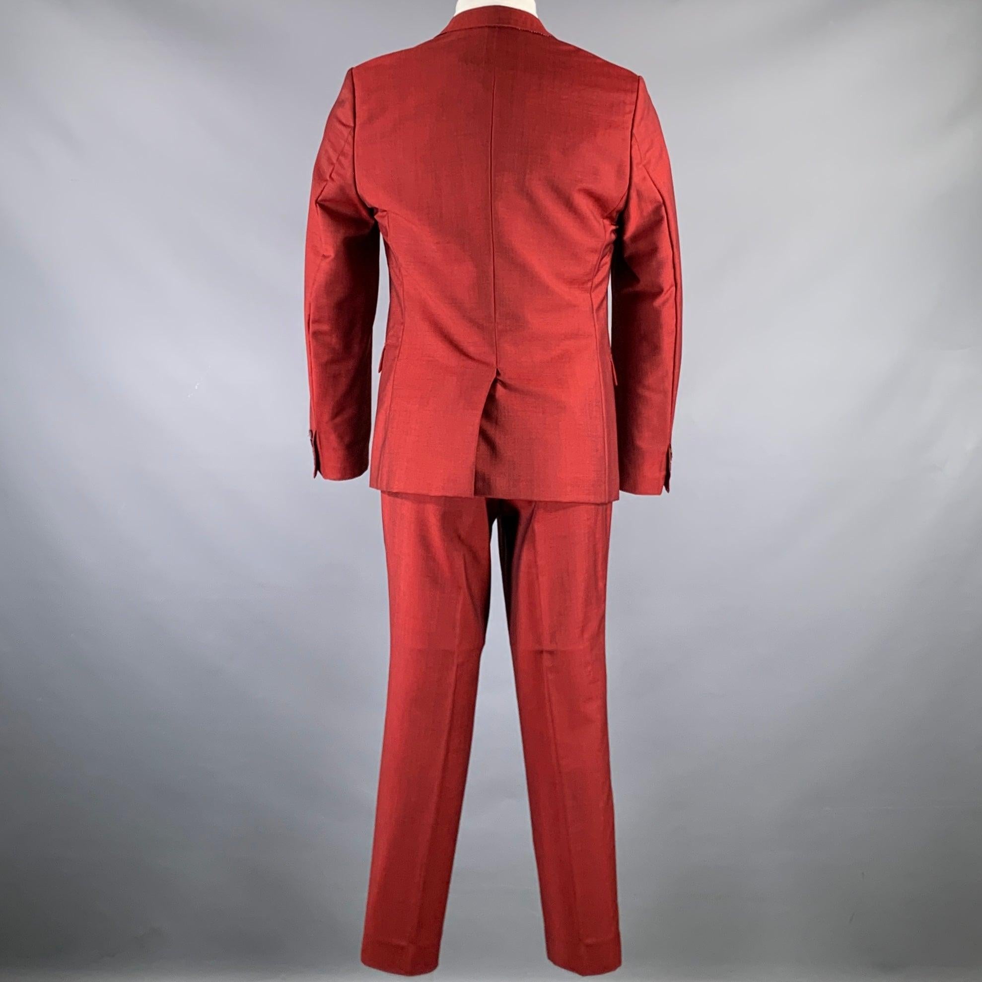 Rouge KENZO Tailleur tailleur à revers en mohair de laine bordeaux taille 38 en vente