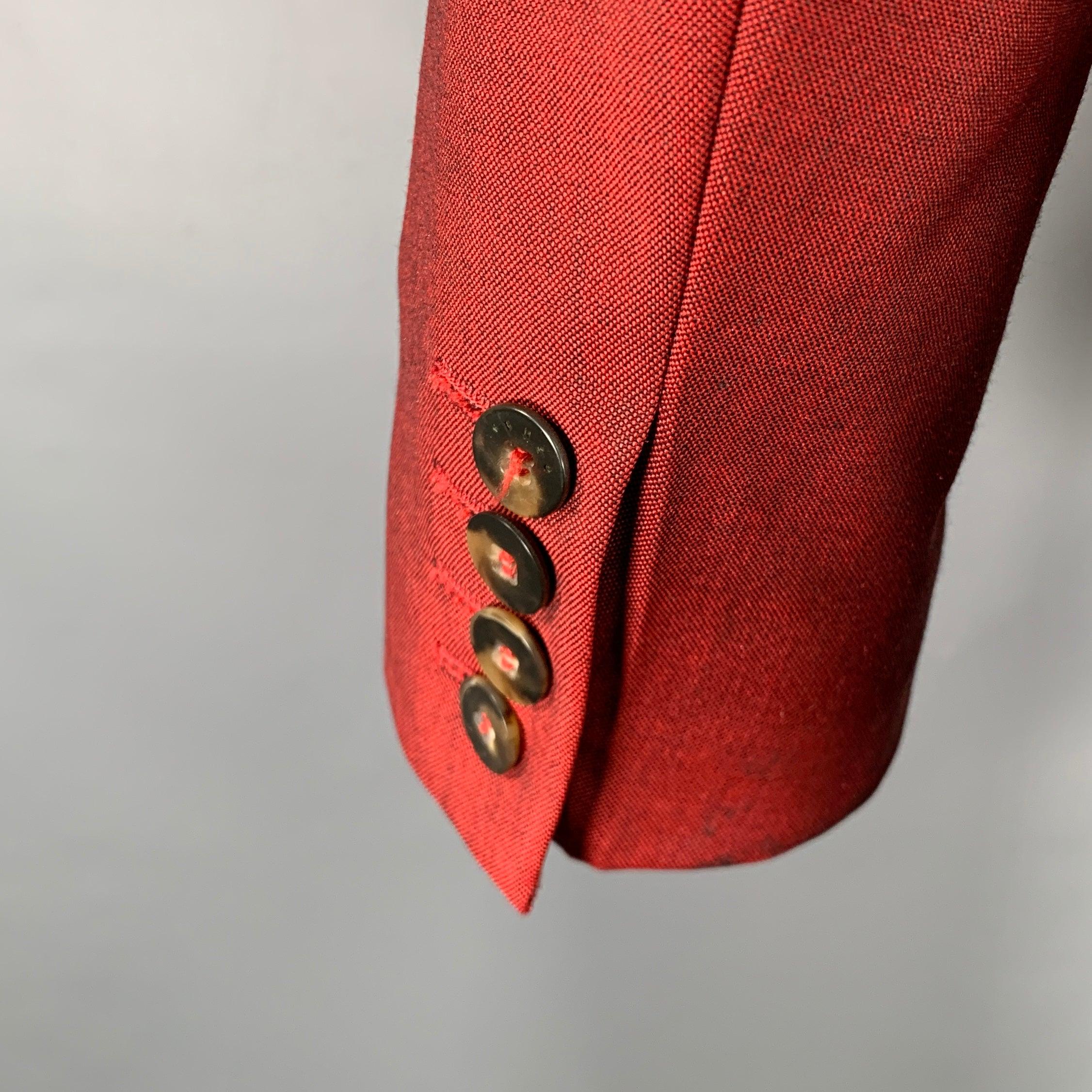 KENZO Tailleur tailleur à revers en mohair de laine bordeaux taille 38 en vente 1