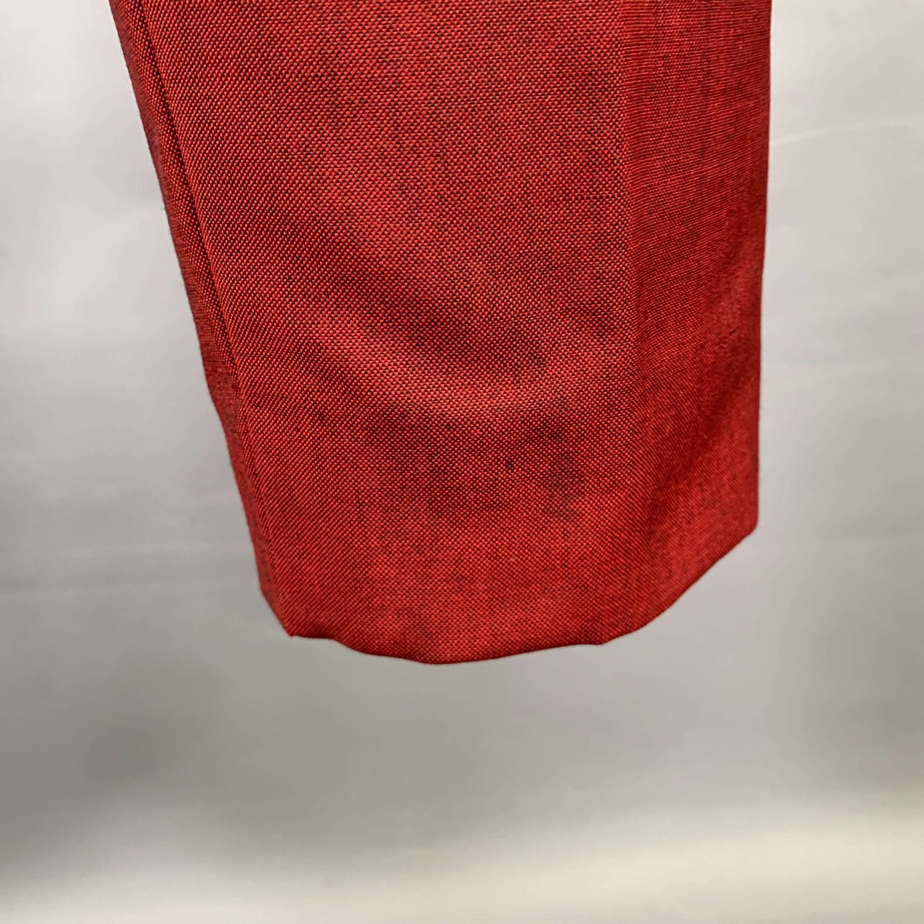 KENZO Anzug mit Kerbrevers aus Wolle und Mohair, Größe 38, Burgunderrot im Angebot 3
