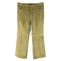 KENZO Size 38 Olive Corduroy Wide Leg Casual Pants