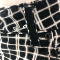 KENZO Size 4 Black & White Cotton Print Jeans