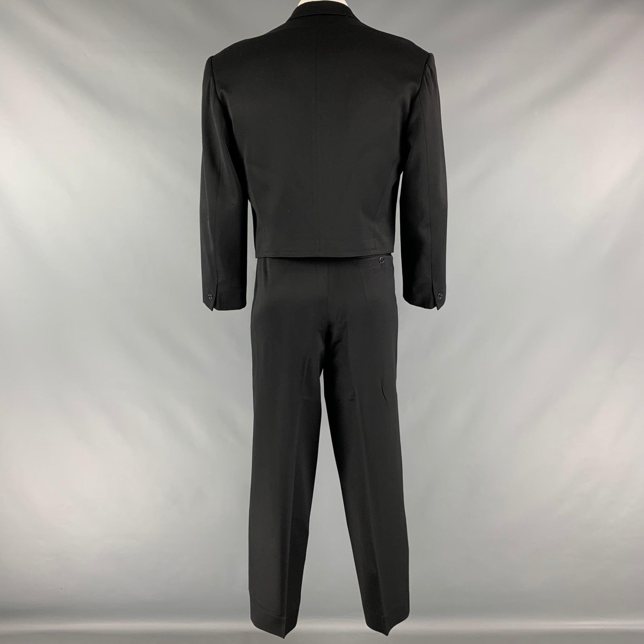 Men's KENZO Size L Black Wool Cropped Suit