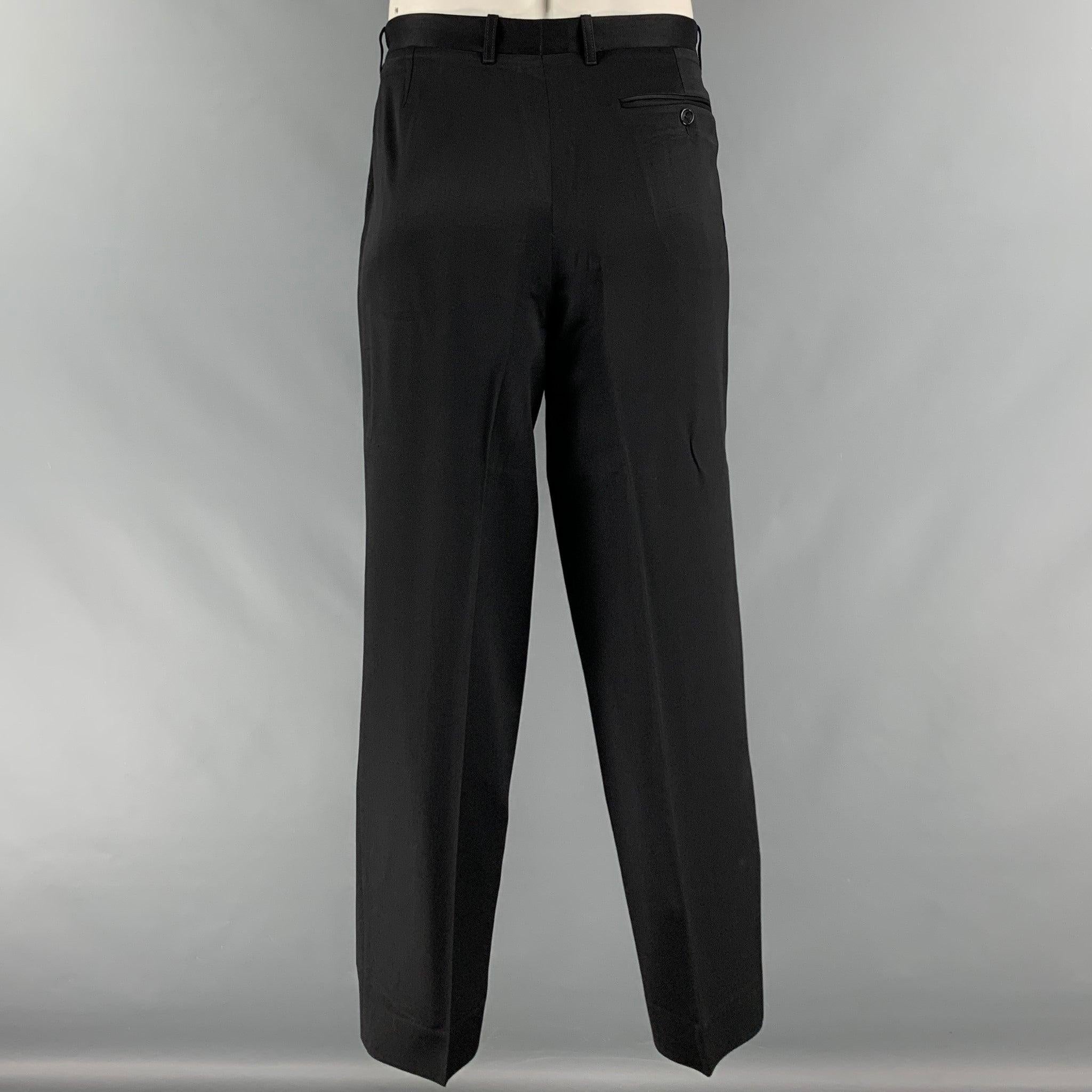KENZO Size L Black Wool Cropped Suit 3