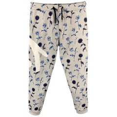 KENZO Size L Grey Floral Cotton Casual Sweatpants