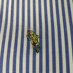 KENZO Size M Blue White Stripe Cotton Button Down Collar Long Sleeve Shirt