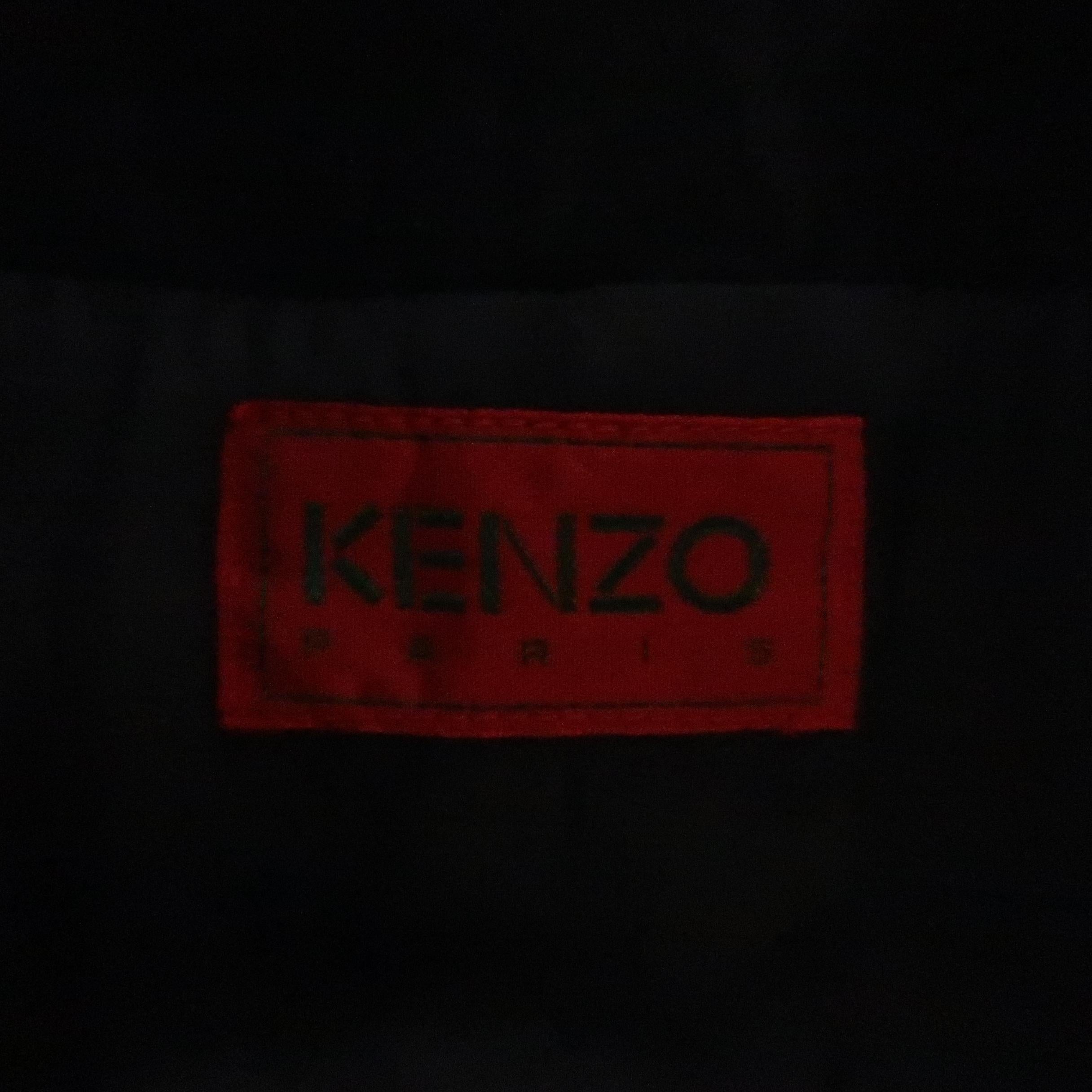 KENZO Size M Navy Floral Print Notch Lapel Blazer Jacket 2