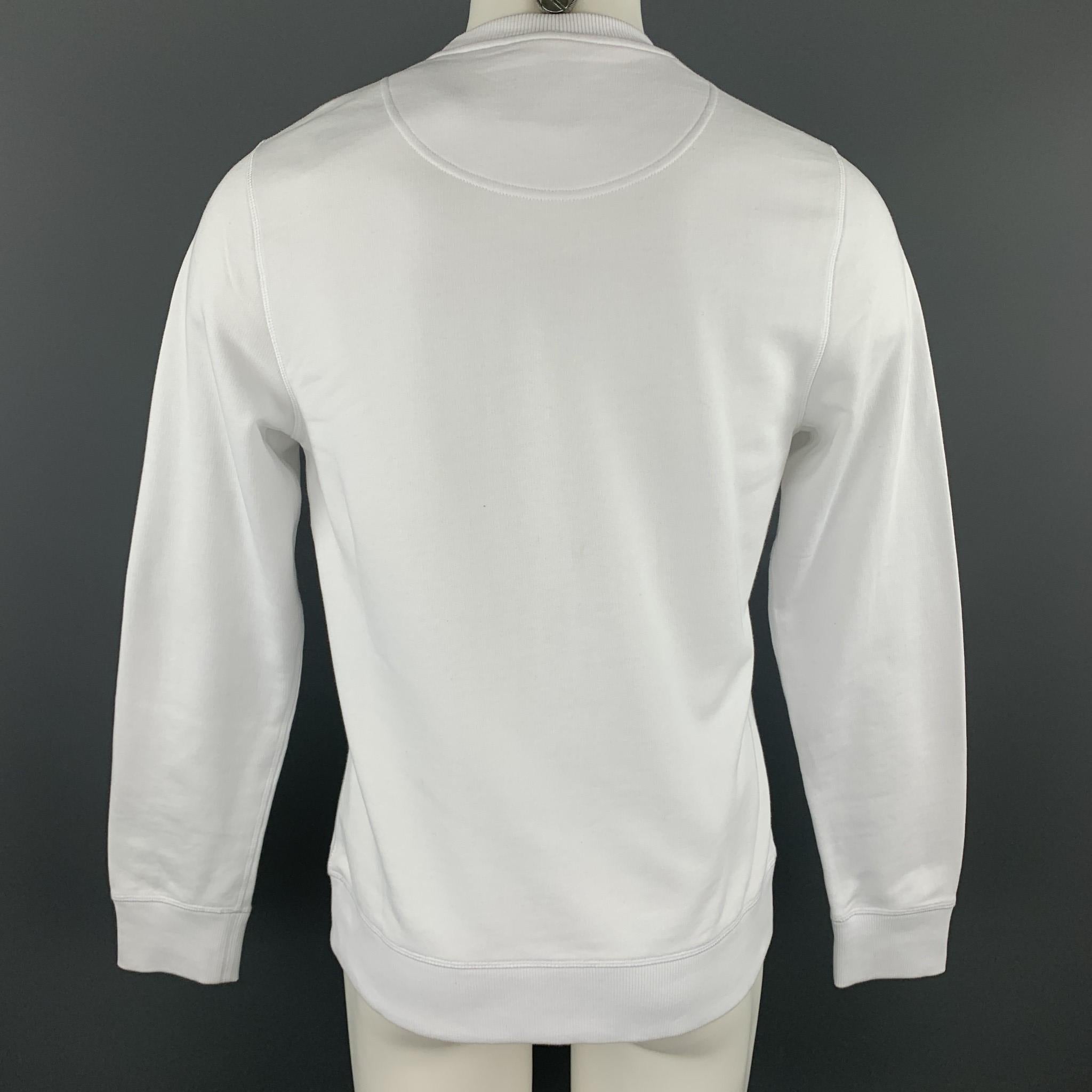 Men's KENZO Size M White Cotton Tiger Embroidered Crew-Neck Sweatshirt